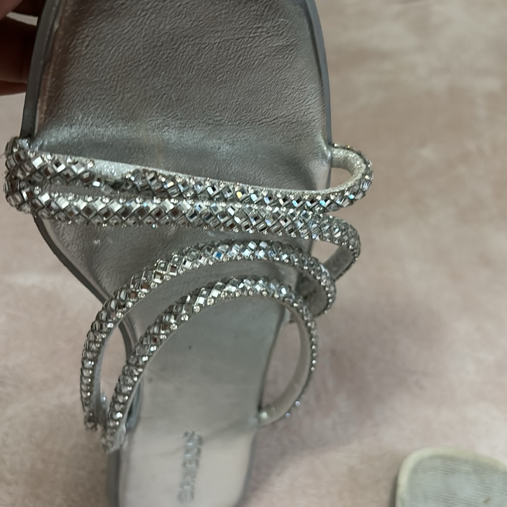 Sliver diamond cross straps  open toes